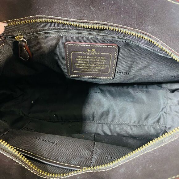 Coach Beige/Brown Signature Canvas and Leather Sophia Chain Tote - Picture 9 of 10